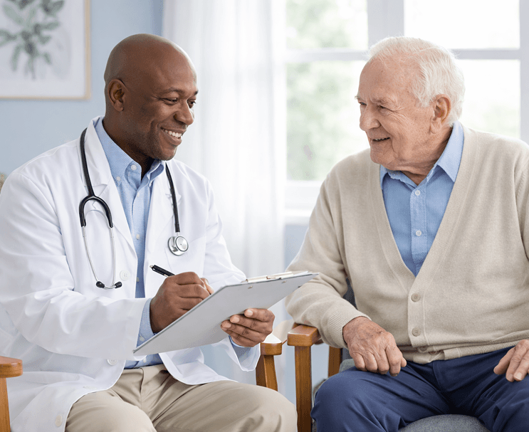Doctor assisting a patient