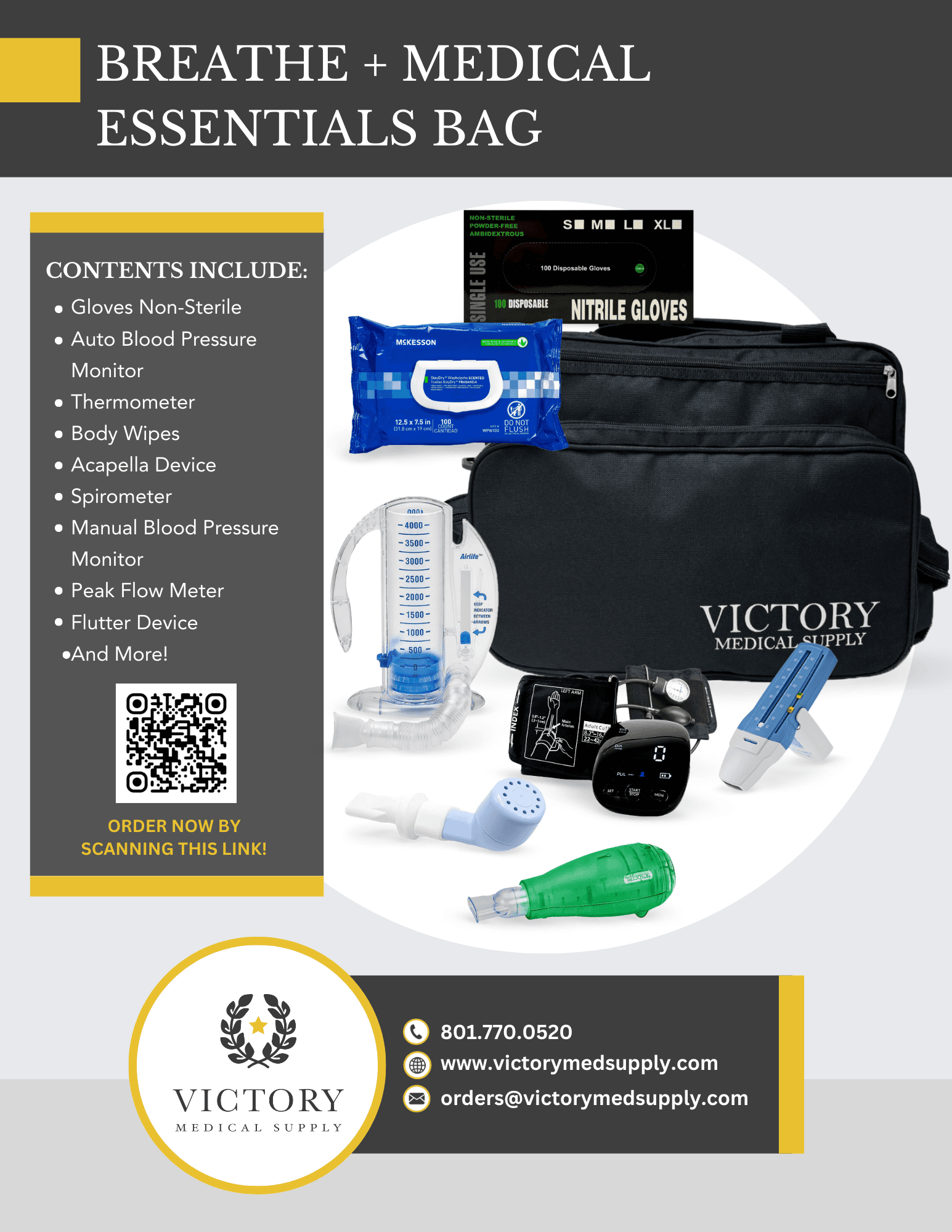 Breathe kit poster from Victory Medical Supply