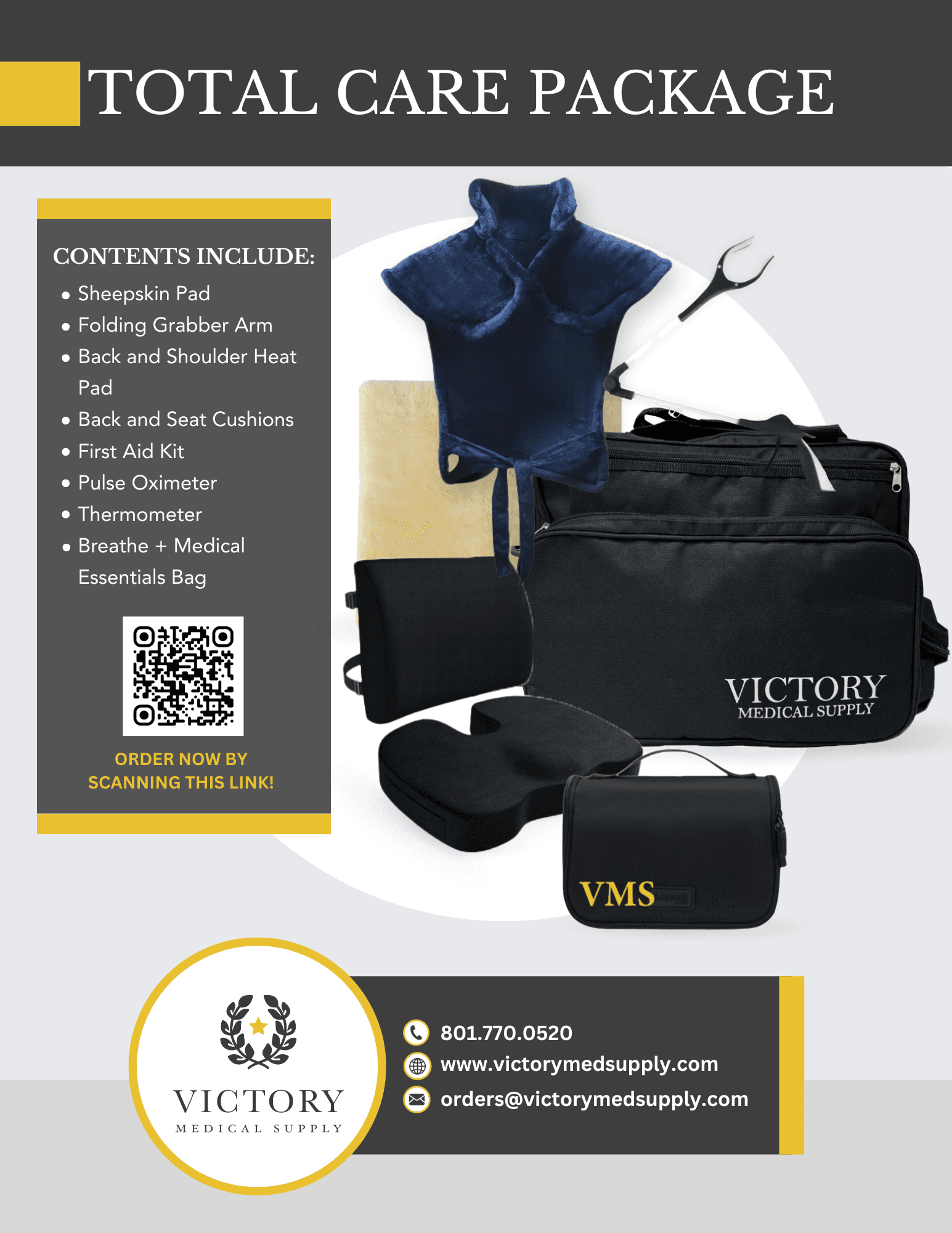 Total care package poster from Victory Medical Supply